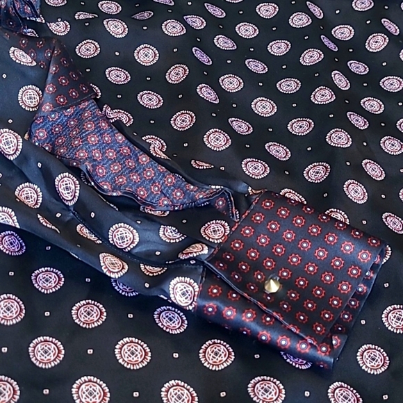 Banana Republic 100% Silk Navy Foulard Ruffle Mini Dress Women’s 0P Petite NWOT - Picture 7 of 17